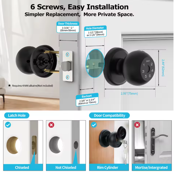 VILADEPTOT BALL-SHAPED SMART LOCK