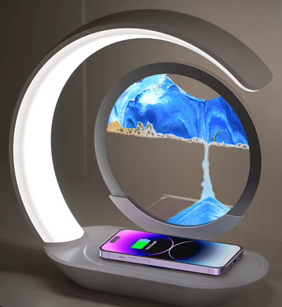 QUICKSAND TABLE LAMP AND USB WIRELESS CHARGER