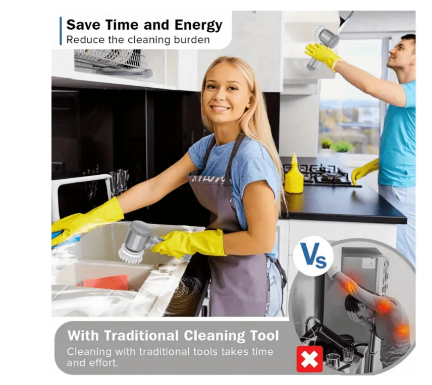 ELECTRIC SPIN SCRUBBER CLEANING BRUSH